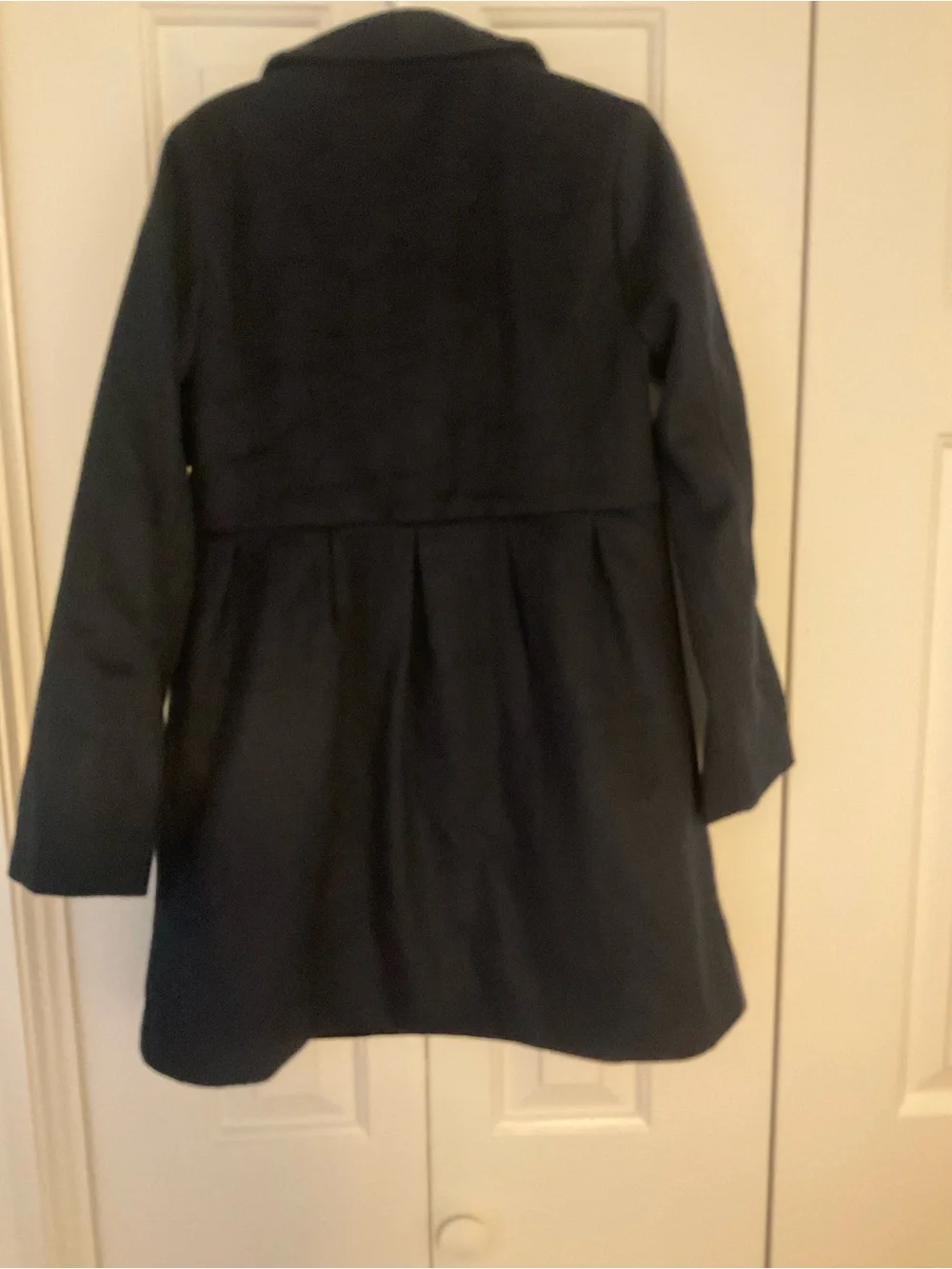 GAP Girls Kids Black Double-Breasted Wool Pea Coat Sz 10 New